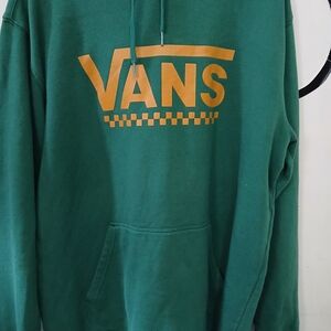 Vans Green Hoodie with Gold Logo